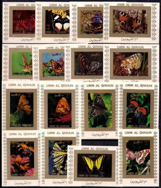 Umm Al Qiwain 1972 Mites & Papillons Insectes Nature 16v imperf DeLuxe MNH (3)