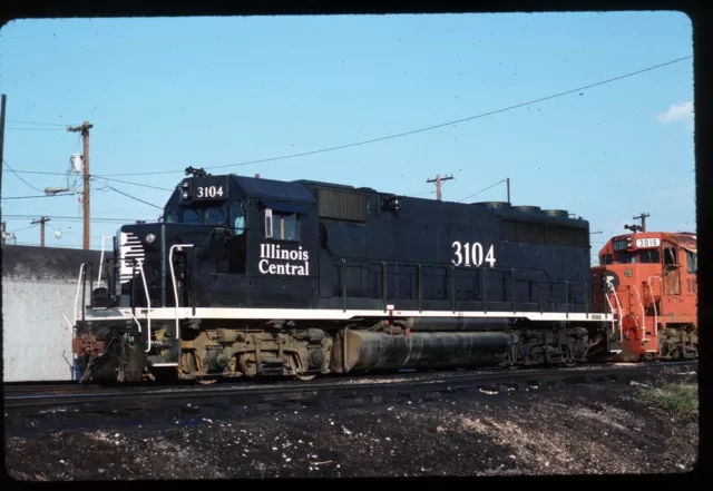 Original Rail Slide - IC Illinois Central 3104 E St Louis IL 9-17-1988