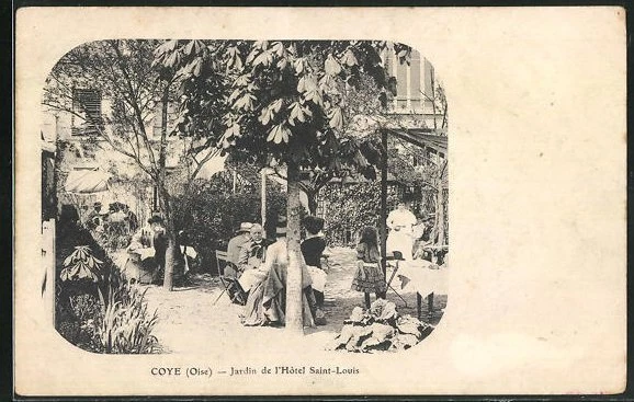 CPA Coye, Jardin de l´Hotel Saint-Louis