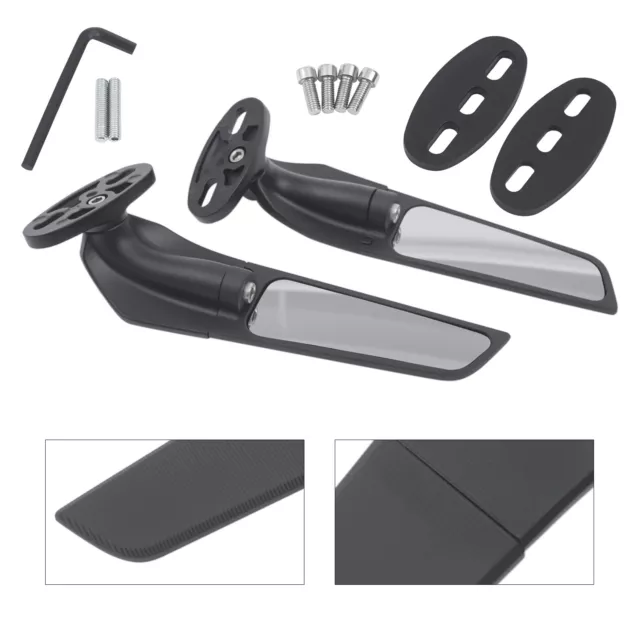 Wind Swivel Wing Rearview Side Mirror For 2009-22 Kawasaki NINJA ZX10R ZX6R Z636