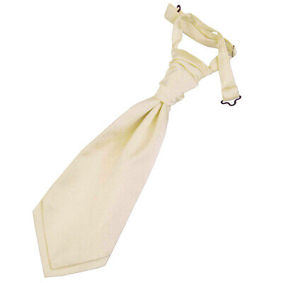 Champagne Boys Satin Plain Solid Pre-Tied Ruche Wedding Cravat by DQT