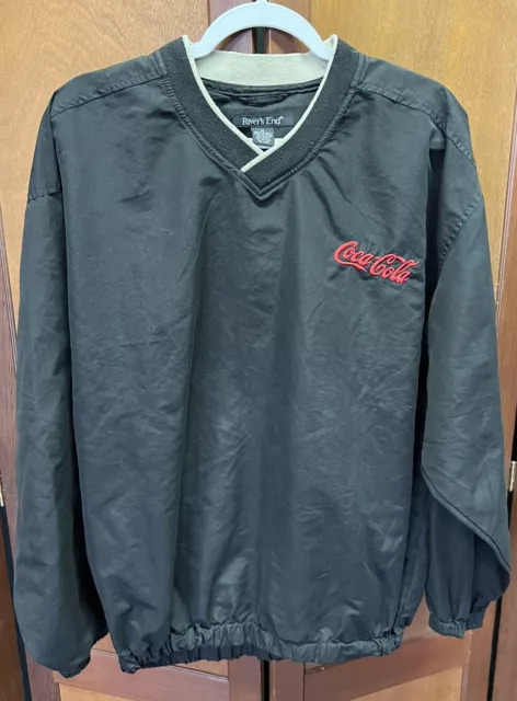 Black Coca Cola Windbreaker - Solid Body, White Accented Neck, With Red Letters