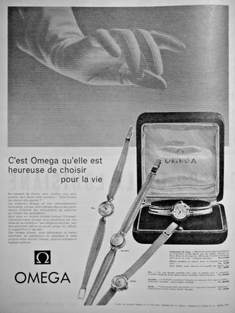 Publicité Presse 1959 Omega La Montre Etanche De Precision Ladymatic De Luxe