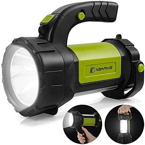 Camping Lantern Rechargeable,  LED Flashlight Spotlight Lantern with Green