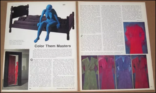 1977 Sculptor George Segal and Painter Jim Dine Newsweek Article Art Artists
