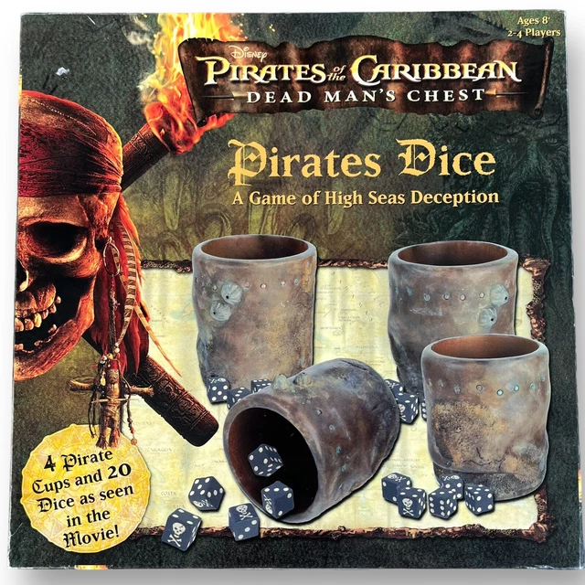 DISNEY PIRATES OF the Caribbean Dice Game Dead Man's Chest Complete