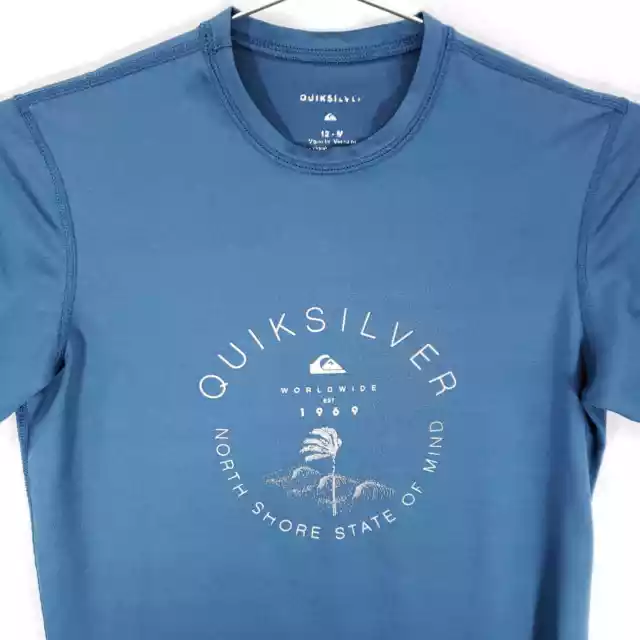 Quicksilver T Shirt Youth 12 Medium Blue North Shore State Of Mind Athletic Tee 2