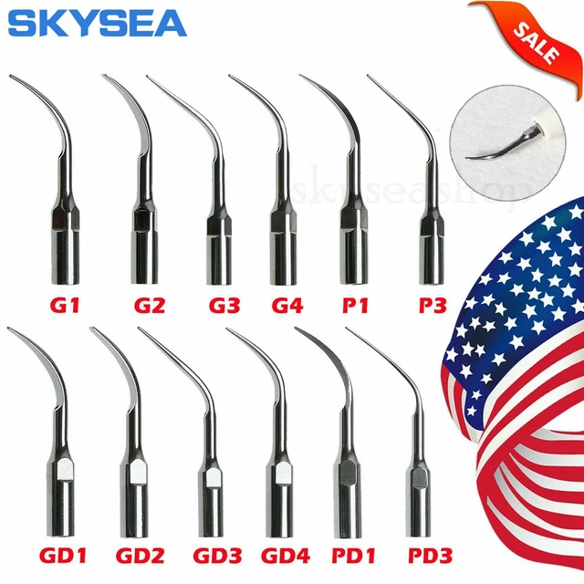 5 Pcs Dental Ultrasonic Piezo Scaler Tips Fit Woodpecker EMS/DTE SATELEC H`o