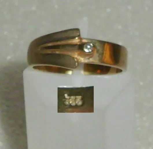 Ring aus 333er Gold mit Diamant 0,1 ct., Gr. 53 Ø 16,9 mm (da4028)