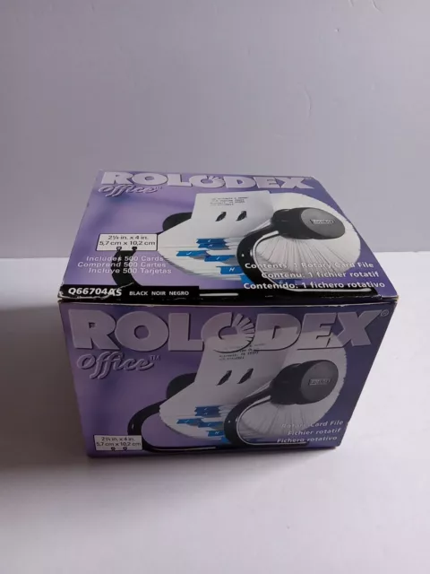 Rolodex Open Rotary Card File Holds 500 2-1/4 X 4 Cards Black NEW
