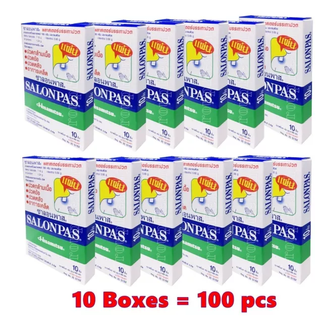 100 parches para aliviar el dolor Salonpas parches poste cuello hombros parches térmicos