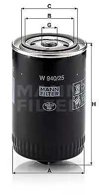 W 940/25 MANN-FILTER Filtro olio per ARO,AUDI,MULTICAR,ROVER,SEAT,VOLVO,VW