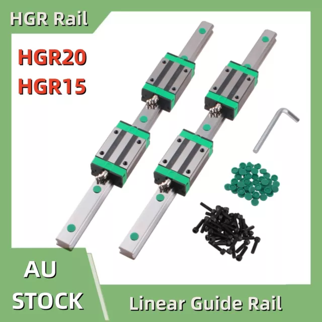 Linear Guide Rail HGR20 HGR15 300mm-1700mm+ HGH20/15CA Slider Block Set CNC DIY