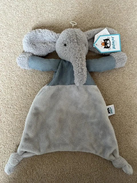 JELLYCAT JUMBLE Elephant Soother Grey Blue Soft Toy Comforter JUM4ES BNWT 50.00 PicClick UK