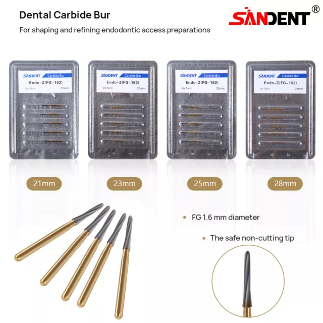 Dental Lab Drill Carbide Tungsten Steel Finishing FG ENDO-Z Burs 21/23/25/28MM