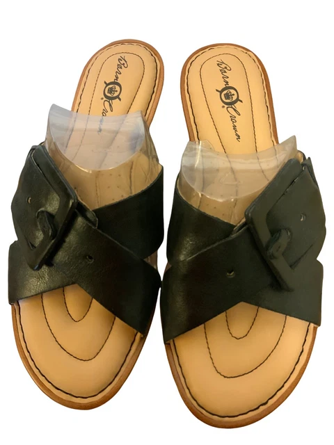 Born Womens Leather Gayla Crown Collection  Black  Sandals SZ 7