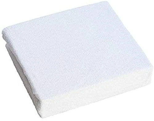 Drap-housse en tissu eponge 120 x 60 cm pour bebe/enfant Lit Matelas – Blanc