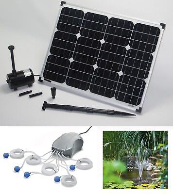 Étang Aérateur Aération Jardin Oxygène de Neuf Esotec 50 Watt Solaire Pompe 