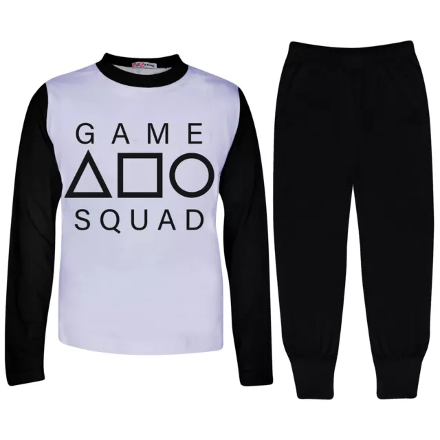 Bambine Ragazzi Nero Gioco Squad Cosplay Pigiami Pigiama 2 Pezzi Set