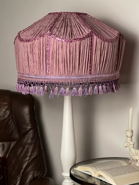 Victorian fairy lampshade powdery guipure with fringe