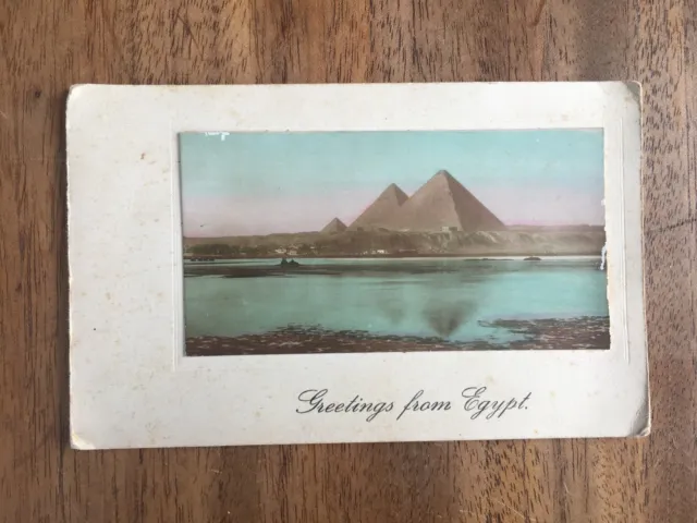 Antique 1910 "Greetings From Egypt" Pyramid 4 Page Post Card (Pf1-30)