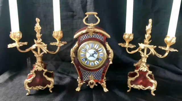 Antique french clock garniture