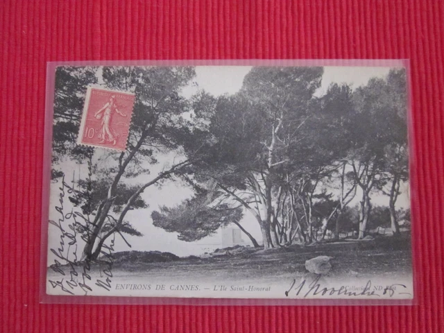 Cpa Written Stamp Around Cannes L'ile Saint Honorat