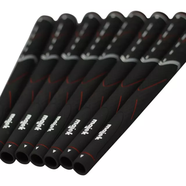 8 Piece Majek All Senior Mens Tour Pro Black Midsize New Golf Grips .600 Round