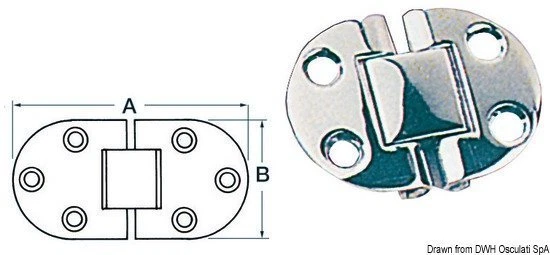 Charnière À Fil 50x38 MM Marque Osculati 38.460.50