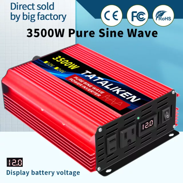 Pure Sine Wave Inverter 1600W-6000W Power Inverter 24V DC to AC 110V 60HZ