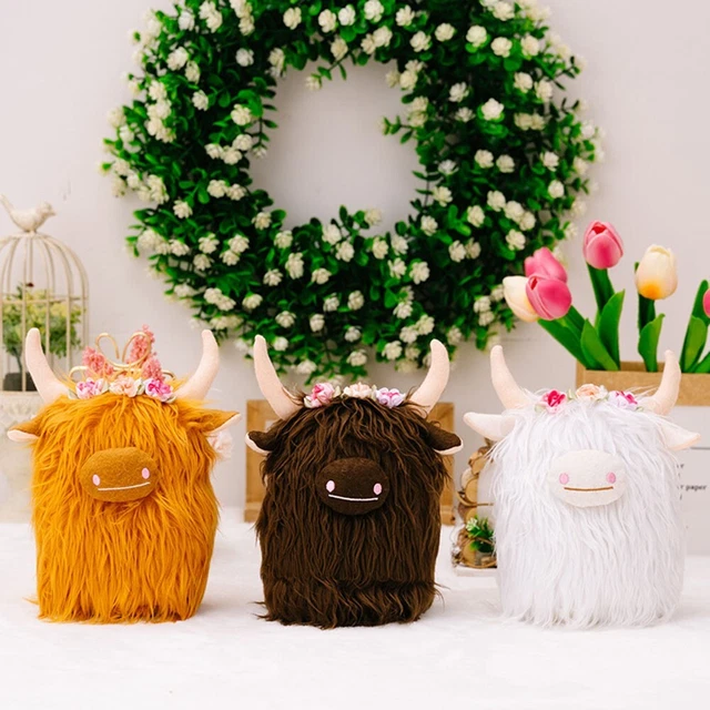 Peluche De Vaca De Las Highlands De 45 Cm | Corriendo Y Muy Suave | Decoración Y Compañero De Abrazos | Regalo Original