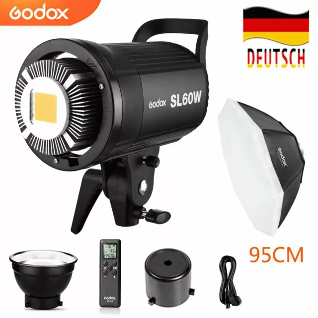 Godox SL-60W 5600K LED Lampe Leuchte mit Fernbedienung + 95cm Bowens Softbox