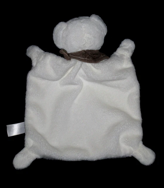 Doudou plat Ours blanc bandana marron Simba Toys KIABI Nicotoy 2