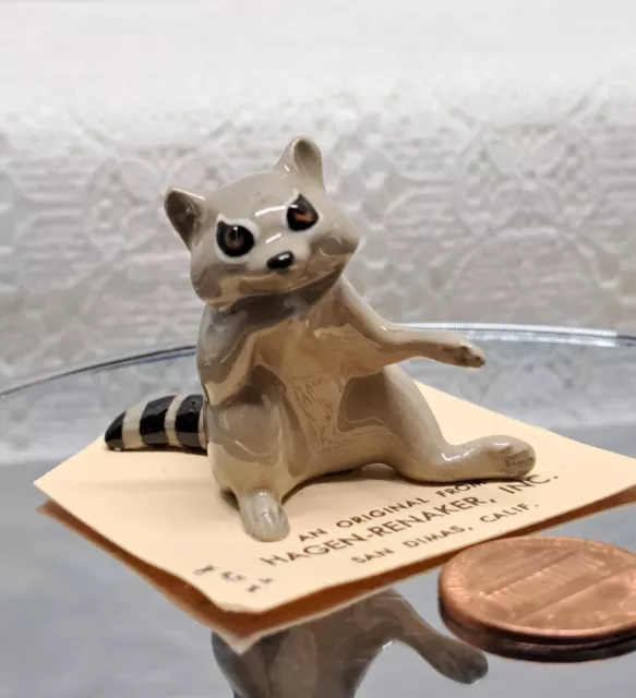 Hagen Renaker American Adult Raccoon VTG Miniature On Original Tag