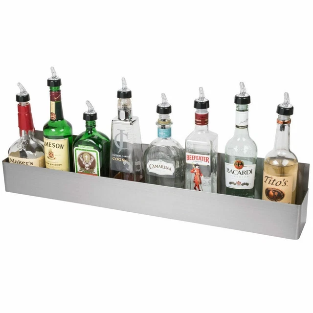 32" Stainless Steel Speed Rail Single Tier Commercial Bar Liquor Display Rack