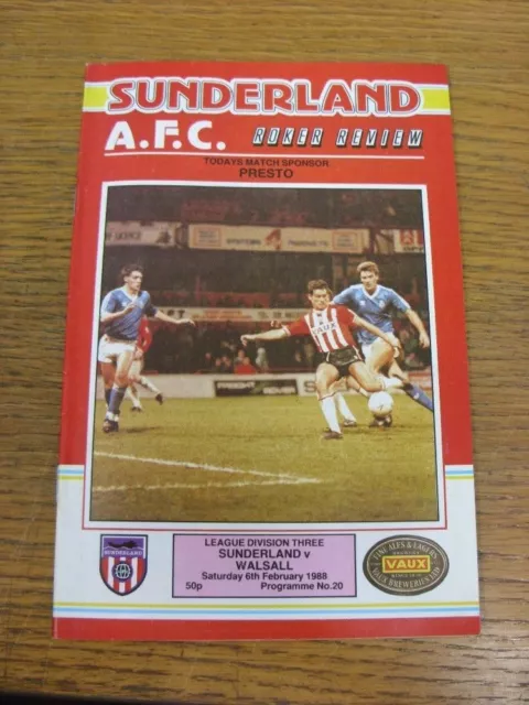 06/02/1988 Sunderland v Walsall  . FREE POSTAGE on all UK orders.