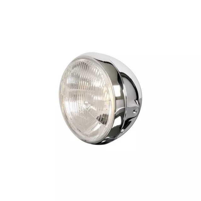 Phare moto BRITISH STYLE - CHROME 190MM