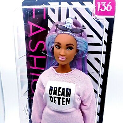 Barbie Fashionistas #136-Dream Often NEW Curvy Doll With Mermaid Hair 
