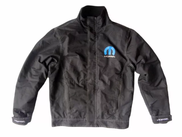 ✺Vintage✺ MOPAR Motor Parts Mens Black Jacket - SIZE SMALL - Chrysler Jeep Dodge