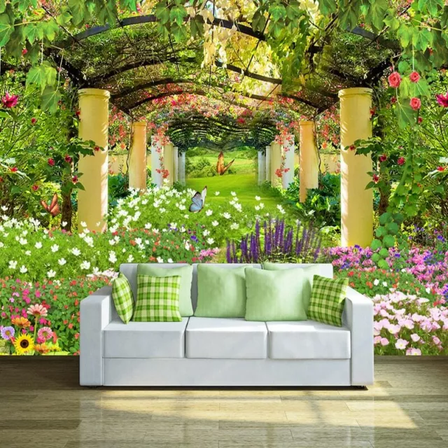 Papier Peint 3D  Jardin   Nature  Revetement Mural Haute Qualite 4 Finitions