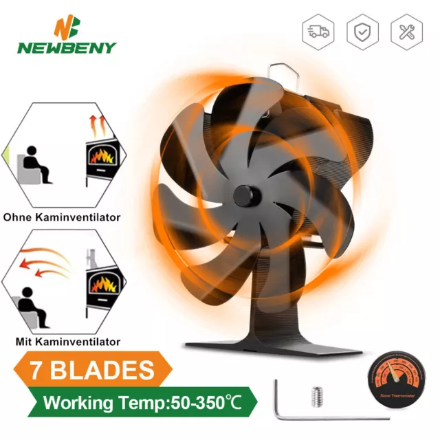 Ventilateur de poêle Bois 3 Pales 50-300°C Autoalimentation thermique par  Chaleur Sans courant