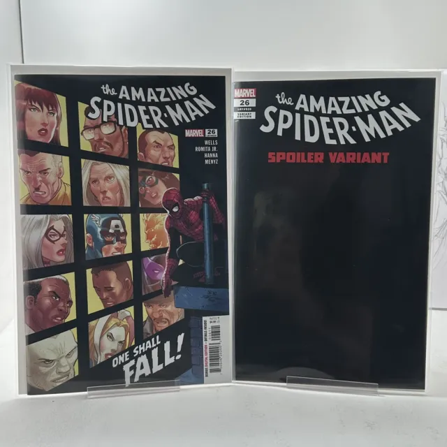 Amazing Spider-Man 26 Cvr A and Gary Frank Spoiler Variant Marvel Comics 2023