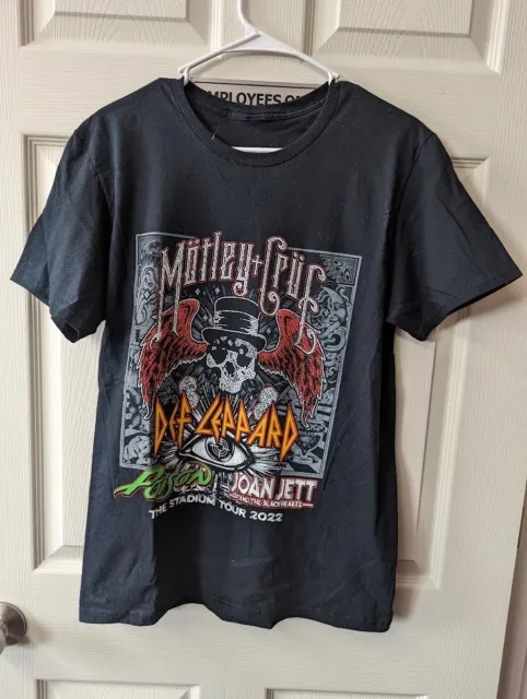 Motley Crue Def Leppard Poison Joan Jett 2022 Tour T-shirt Girls Size M Medium
