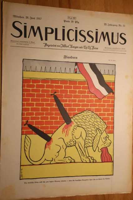 Simplicissimus, 22. Jg., Nr. 13, 26. Juni 1917. Begründet von Albert Langen und