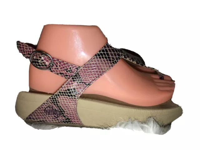 FitFlop Purple Snake Print Ankle Strap Toning Sandal Women’s SZ 10 Style 052-067