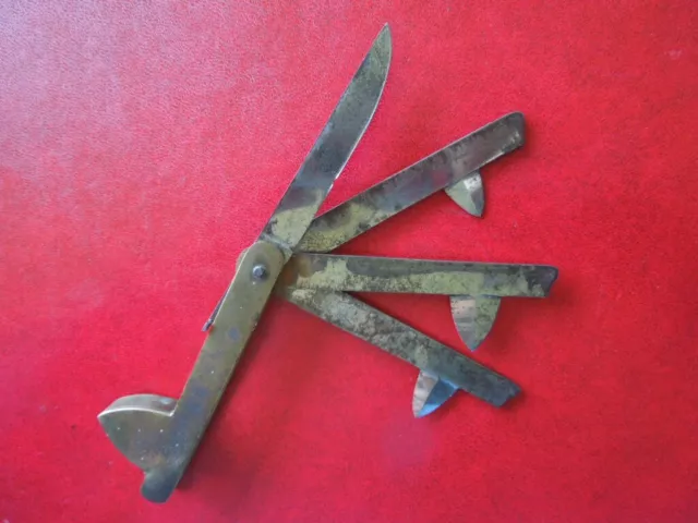J5200 Antique German  F.  Herder Solingen Bloodletting 4 Blade   Scarce See Desc
