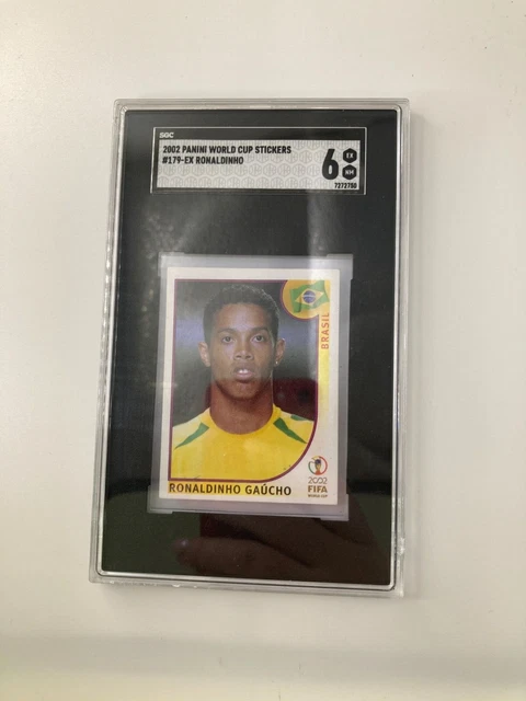 Autocollant Panini Coupe Du Monde 2002 – Ronaldinho Brésil – Gradé SGC 6 – Collection Football