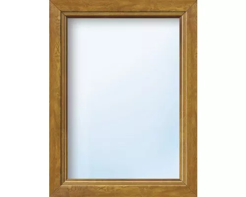 Kunststofffenster Festverglasung ARON Basic weiß/golden oak 650x750 mm (nicht öf