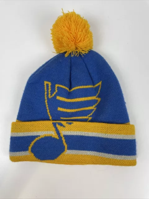 St Louis Blues Beanie With Pom CCM Blue Note NHL Boys 8-20