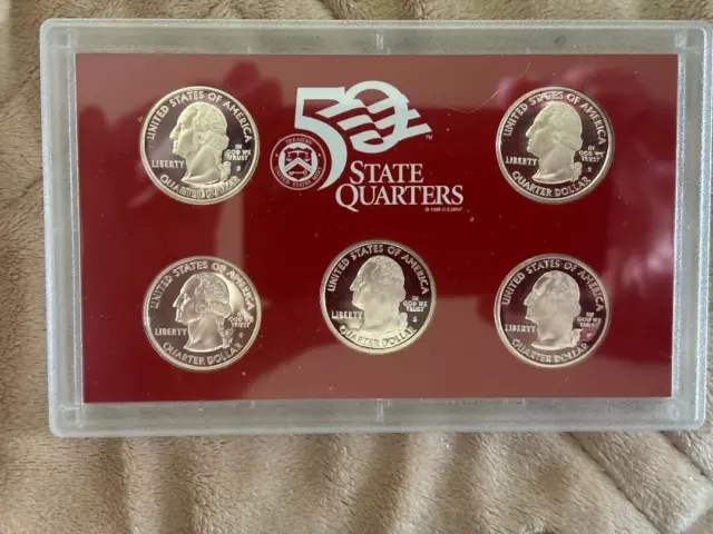 2004 US Mint Statehood Quarter Proof Set | MI, FL, TX, IA, WI | OGP, COA